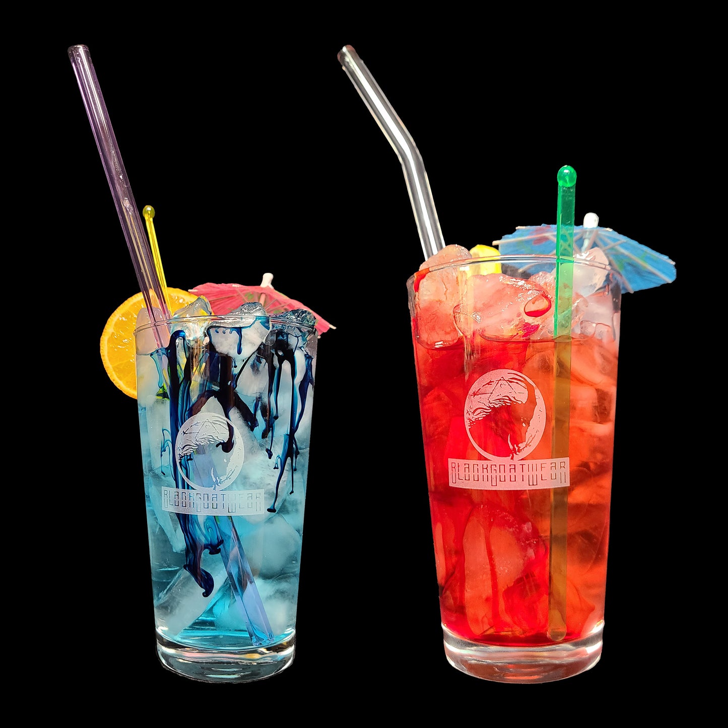 Clear 17oz Etched Bar Glass