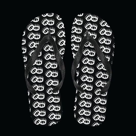 Black and White Crown Flip-Flops