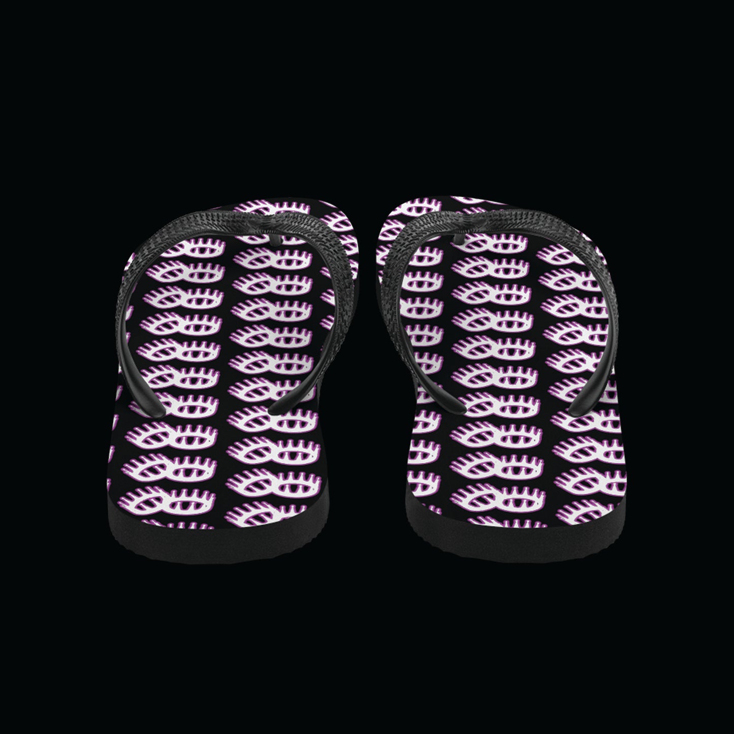 Pink and Black Crown Flip Flops
