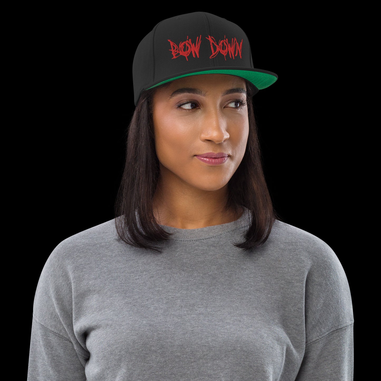 Bow Down Red Logo Snapback Hat