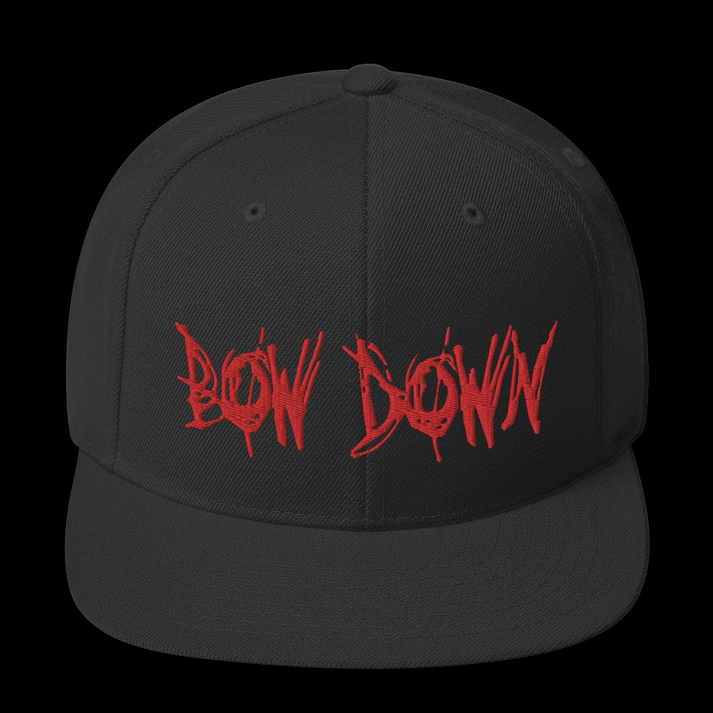 Bow Down Red Logo Snapback Hat