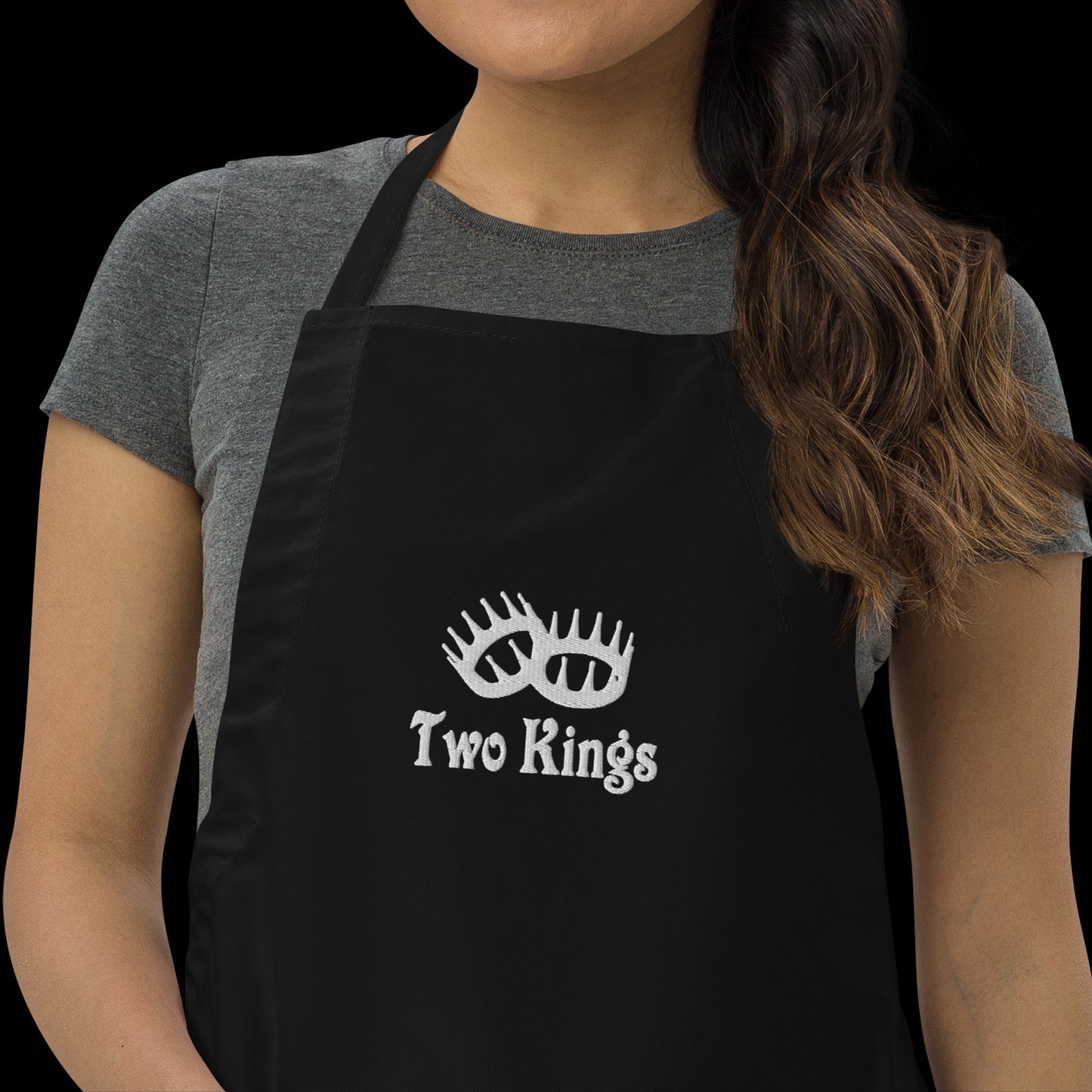 Two Kings White Logo Embroidered Apron